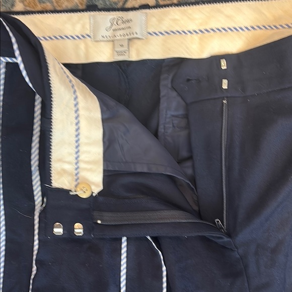 J. Crew for Net A Porter 12 Dark Blue Wide-Leg Pants with Striped Piping Accents - Picture 7 of 12